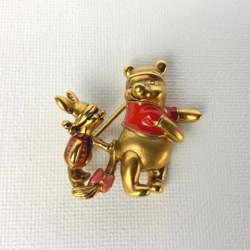 Vintage  Disney Winnie The Pooh  And Piglet Brooch Pin - Picture 2 of 15